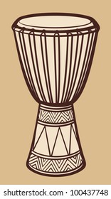 African Drum (Traditional  Music Instrument)