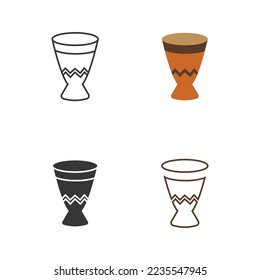 african drum vector icon musical instrument