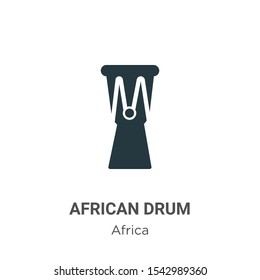 African drum vector icon on white background. Flat vector african drum icon symbol sign from modern africa collection for mobile concept and web apps design.