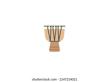 African Drum Vector Isolated Emoticon. Long Drum Icon