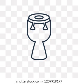 African drum vector outline icon isolated on transparent background, high quality linear African drum transparency concept can be used web and mobile