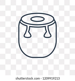 African drum vector outline icon isolated on transparent background, high quality linear African drum transparency concept can be used web and mobile