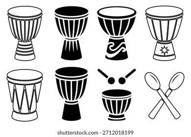 Afrikanische Schlagzeug Perkussion Instrumente djembe bongo