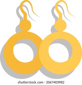 African earrings , illustration, vector, on a white background.