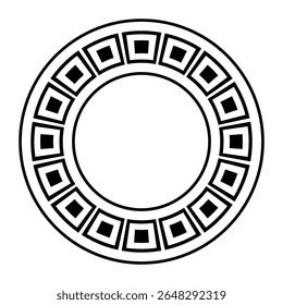 Ornamento africano, etnia egípcia. Elemento decorativo circular. Quadro oval. Quadro redondo oriental. Padrão circular. Motivos típicos egípcios, assírios e gregos. Modelo para corte a laser