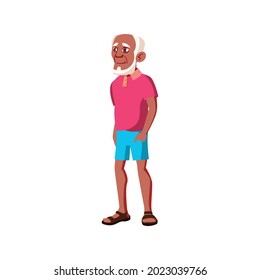 african elderly man standing in fast food cart line cartoon vector. african elderly man standing in fast food cart line character. isolated flat cartoon illustration