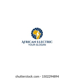 African Electric Logo Design Vector