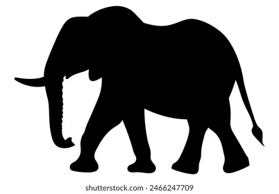 African Elephant Animal silhouette, Wild African Elephant Silhouette