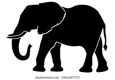 African Elephant Animal silhouette, Wild African Elephant Silhouette