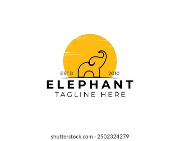 African Elephant element. Silhouette of elephant logo design vector illustration