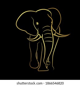 African elephant with golden border elements
