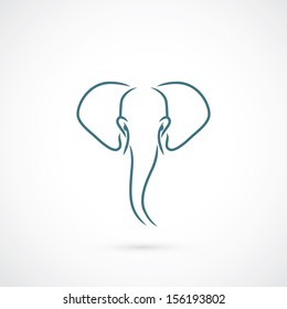 African elephant head - vector illustration