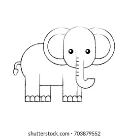 african elephant isolated icon