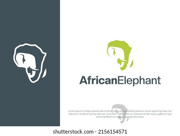 african elephant logo design. logo template