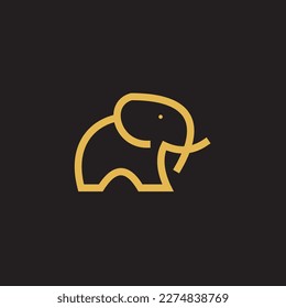 African Elephant Logo  Elephant Logo with gold color 