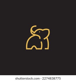 African Elephant Logo  Elephant Logo with gold color 