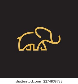 African Elephant Logo  Elephant Logo with gold color 