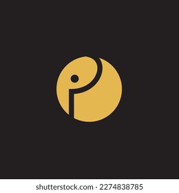African Elephant Logo  Elephant Logo with gold color 