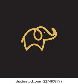 African Elephant Logo  Elephant Logo with gold color 