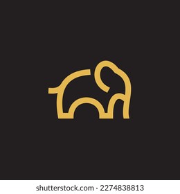 African Elephant Logo  Elephant Logo with gold color 