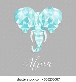 African elephant from polygons.