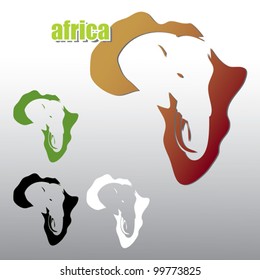 African elephant symbol - vector illustration