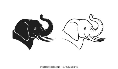 African Elephant Vector Art Designs Vector