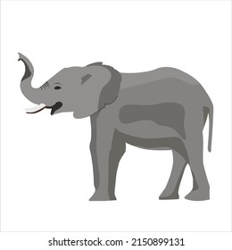 African elephant vector flat illustration isolated. Nature and animals of Africa