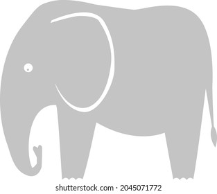 Ilustración vectorial de elefantes africanos.
Icono del logo del elefante, perfil de vista lateral.