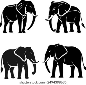 African Elephant vector  Silhouette design art