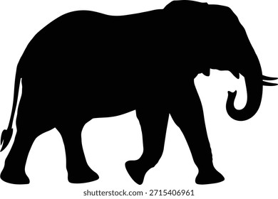 Ilustración vectorial de silueta de elefante africano para zoológicos de safari y logotipos de conservación de la vida silvestre.