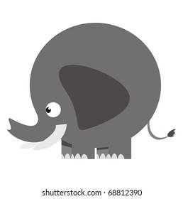 African elephant - African wildlife color vector cartoon