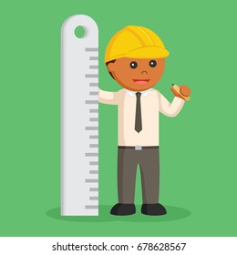 african engineer with big ruler
