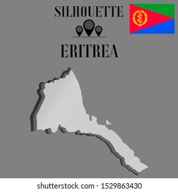 African Eritrea outline world map silhouette vector illustration, creative design background, national country flag, design element, symbols from countries all continents set. 