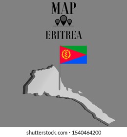 African Eritrea outline world map silhouette vector illustration, creative design background, national country flag, design element, symbols from countries all continents set. 