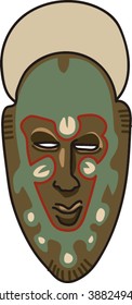 African Ethic Tribal Mask Isolated.