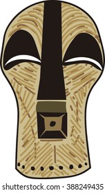 African Ethic Tribal Mask Isolated.