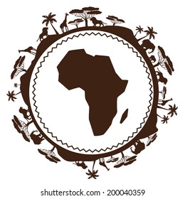 African ethnic background in design flat style.