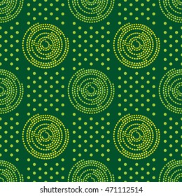 African ethnic dot pattern green