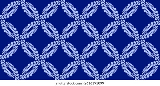 African ethnic fabric pattern with seamless circle leaves. Traditional abstract textile art, perfect for fashion fabric, textiles, and prints. vector illustration, not AI-generated.