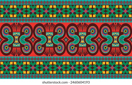 Patrón nativo étnico africano. Patrón tradicional kente, ankara, kitenge, chitenge, capulana patrón de tela de impresión de cera africana. Patrón de motivo de Vector Abstractas. Para tela, ropa, manta, alfombra, tejido, envoltura, decoración