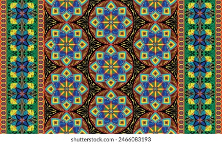 Patrón nativo étnico africano. Patrón tradicional kente, ankara, kitenge, chitenge, capulana patrón de tela de impresión de cera africana. Patrón de motivo de Vector Abstractas. Para tela, ropa, manta, alfombra, tejido, envoltura, decoración