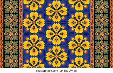 Patrón nativo étnico africano. Patrón tradicional kente, ankara, kitenge, chitenge, capulana patrón de tela de impresión de cera africana. Patrón de motivo de Vector Abstractas. Para tela, ropa, manta, alfombra, tejido, envoltura, decoración