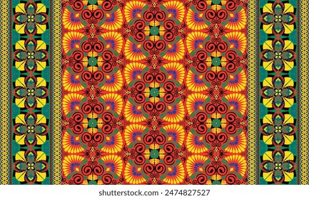 African ethnic native pattern.Traditional kente,ankara,kitenge,chitenge,capulana african wax print fabric pattern.Abstract vector motif pattern.For fabric,clothing,blanket,carpet,woven,wrap,decoration