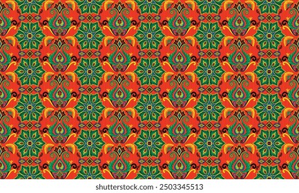 African ethnic native pattern.Traditional kente,ankara,kitenge,chitenge,capulana african wax print fabric pattern.Abstract vector motif pattern.For fabric,clothing,blanket,carpet,woven,wrap,decoration