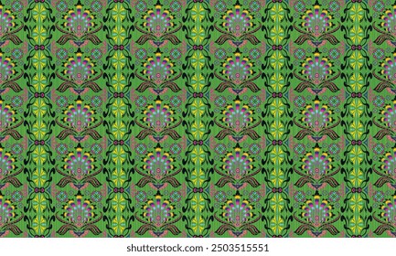 African ethnic native pattern.Traditional kente,ankara,kitenge,chitenge,capulana african wax print fabric pattern.Seamless vector motif pattern.For fabric,clothing,blanket,carpet,woven,wrap,decoration
