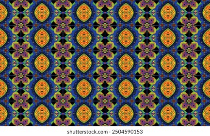 African ethnic native pattern.Traditional kente,ankara,kitenge,chitenge,capulana african wax print fabric pattern.Seamless vector motif pattern.For fabric,clothing,blanket,carpet,woven,wrap,decoration