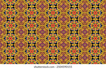 African ethnic native pattern.Traditional kente,ankara,kitenge,chitenge,capulana african wax print fabric pattern.Seamless vector motif pattern.For fabric,clothing,blanket,carpet,woven,wrap,decoration