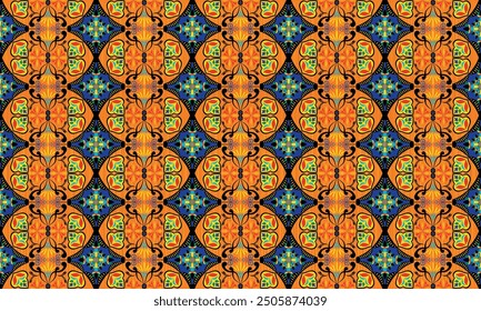 African ethnic native pattern.Traditional kente,ankara,kitenge,chitenge,capulana african wax print fabric pattern.Seamless vector motif pattern.For fabric,clothing,blanket,carpet,woven,wrap,decoration