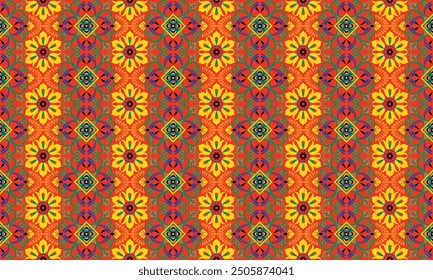 African ethnic native pattern.Traditional kente,ankara,kitenge,chitenge,capulana african wax print fabric pattern.Seamless vector motif pattern.For fabric,clothing,blanket,carpet,woven,wrap,decoration